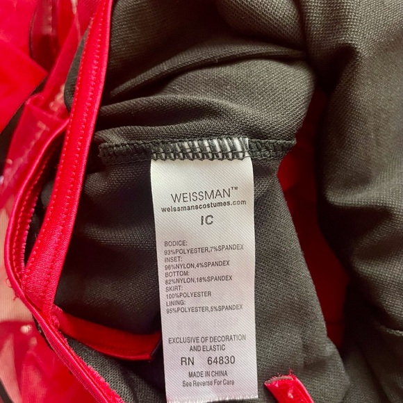 Weissman dance dress, tutu, girls 7/8, red and black, sequins. - Picture 6 of 8